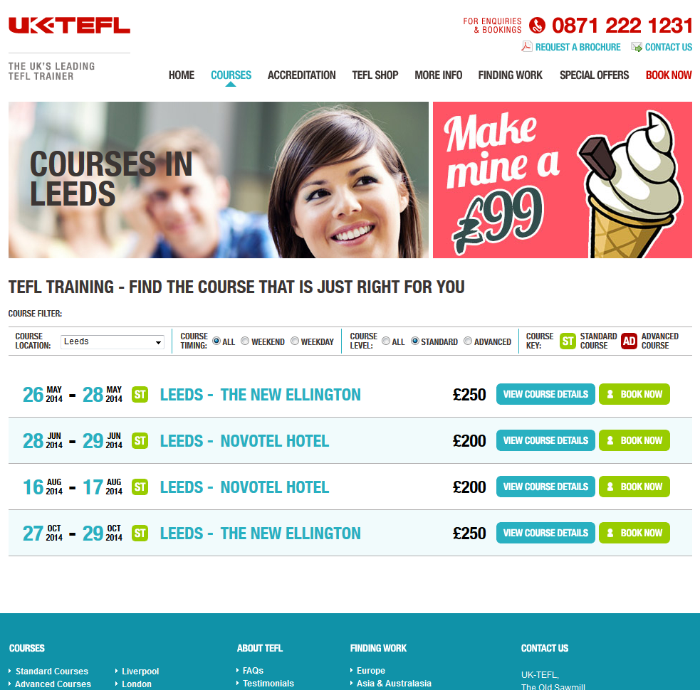 UK-TEFL's New Booking System
